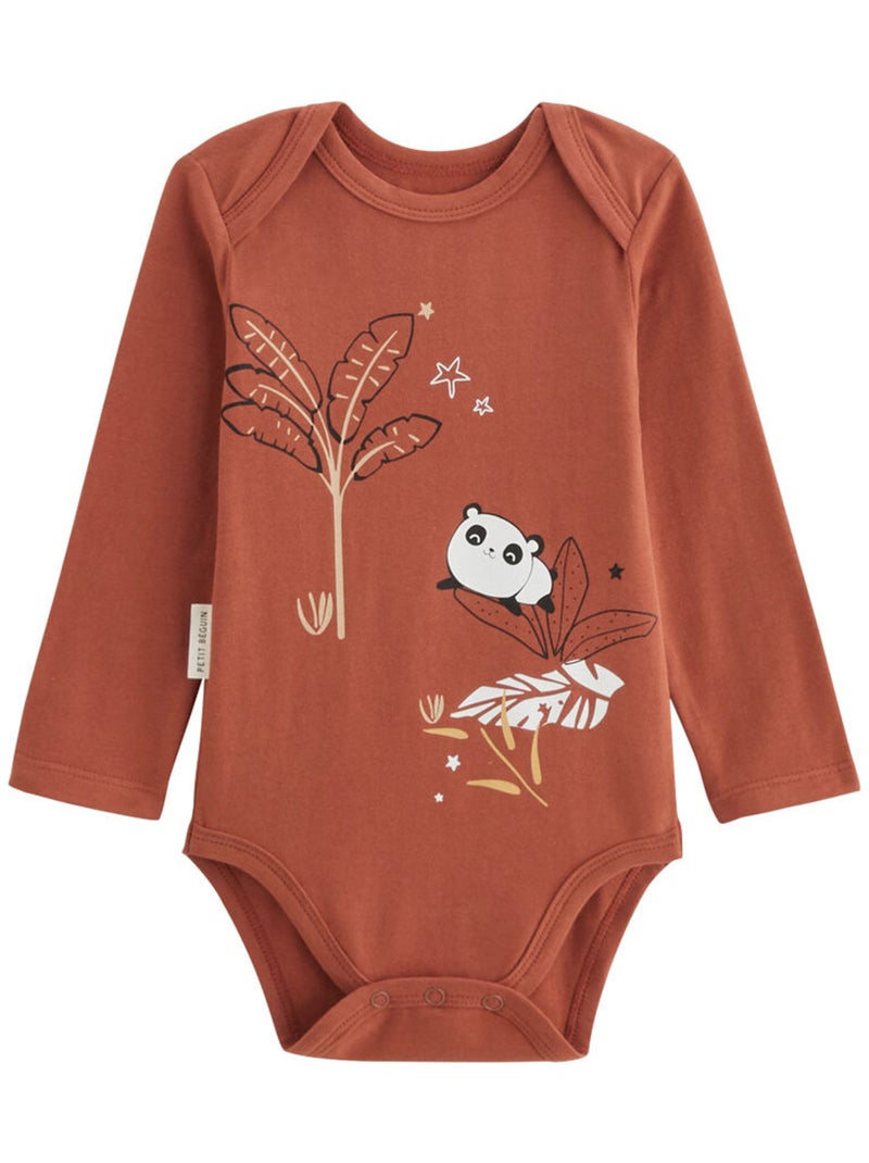 Lot de 2 bodies bébé manches longues Maloueg Marron - Kiabi