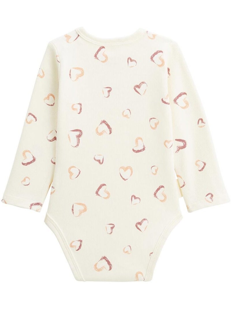 Lot de 2 bodies bébé manches longues Matcha Rose - Kiabi