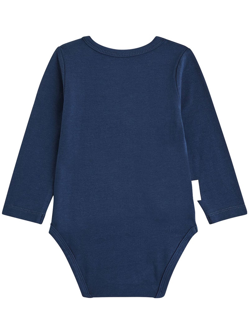 Lot de 2 bodies bébé manches longues mathéo Bleu - Kiabi