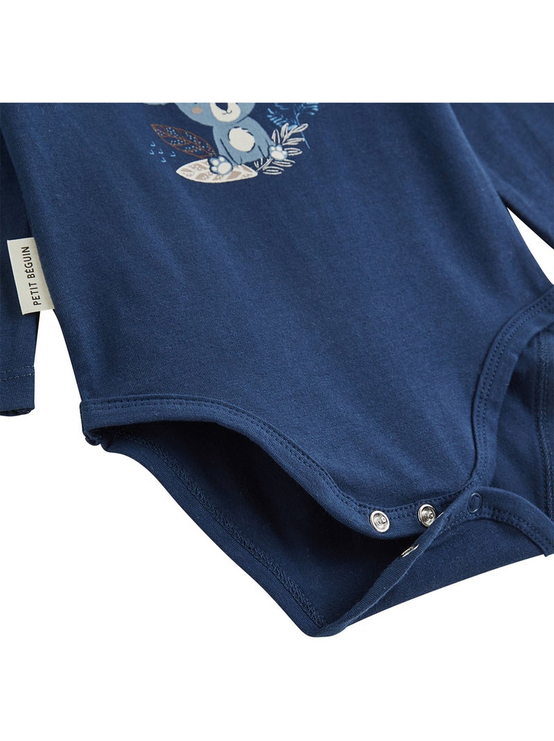 Lot de 2 bodies bébé manches longues mathéo Bleu - Kiabi