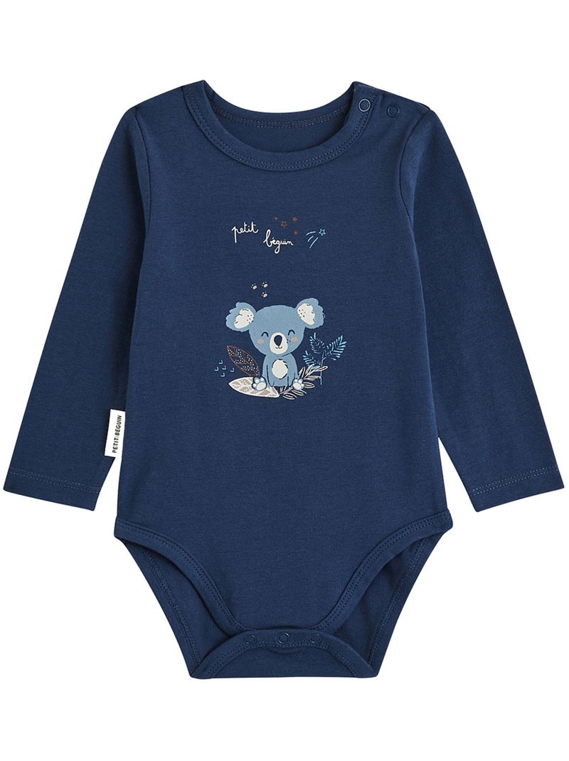 Lot de 2 bodies bébé manches longues mathéo Bleu - Kiabi