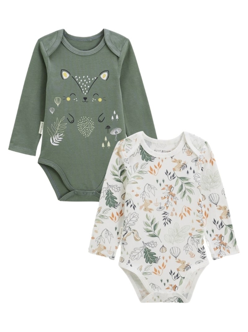 Lot de 2 bodies bébé manches longues Merlin Kaki - Kiabi
