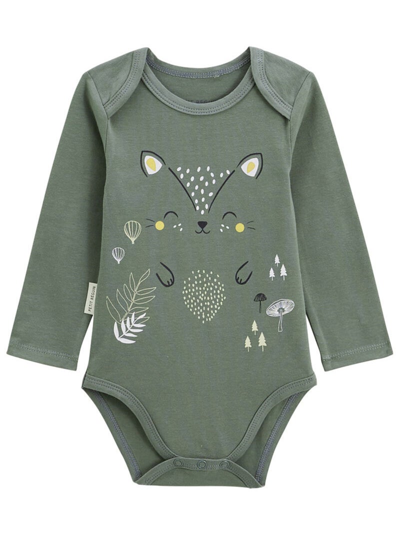 Lot de 2 bodies bébé manches longues Merlin Kaki - Kiabi