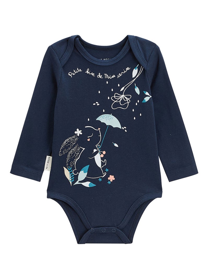 Lot de 2 bodies bébé manches longues Misscerise Bleu - Kiabi