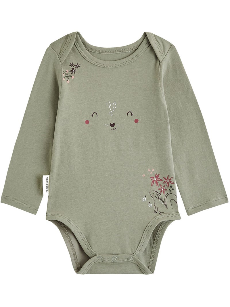 Lot de 2 bodies bébé manches longues misti Vert - Kiabi