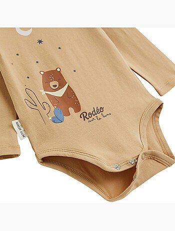 Lot de 2 bodies bébé manches longues Moka