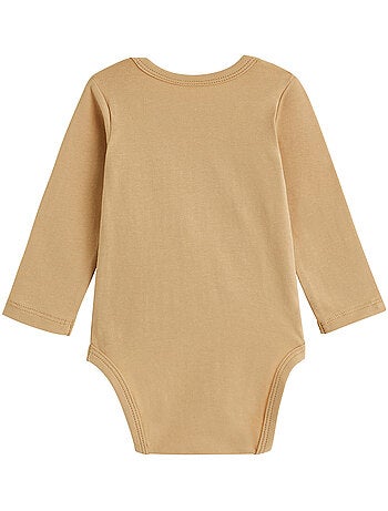 Lot de 2 bodies bébé manches longues Moka