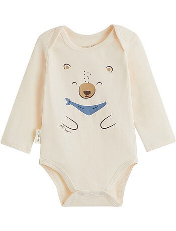 Lot de 2 bodies bébé manches longues Moka