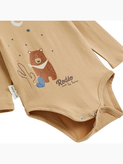 Lot de 2 bodies bébé manches longues Moka - Kiabi Lot de 2 bodies bébé manches longues Moka - Kiabi