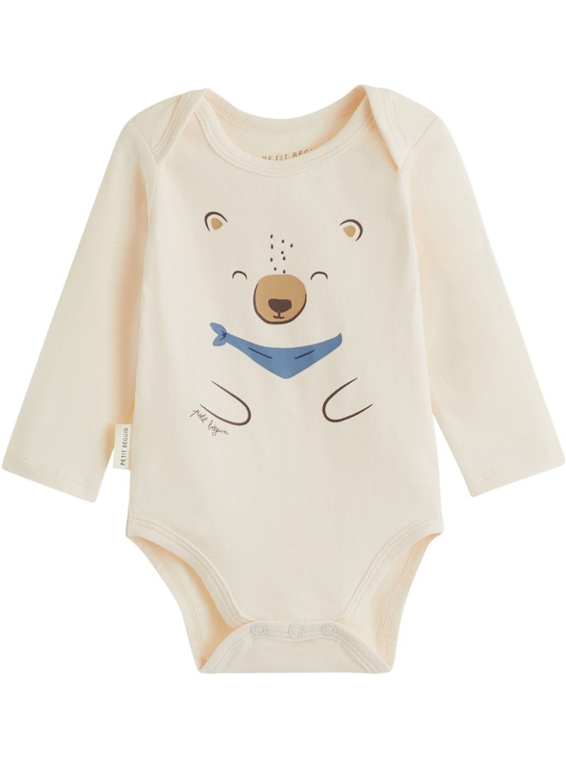 Lot de 2 bodies bébé manches longues Moka Marron - Kiabi