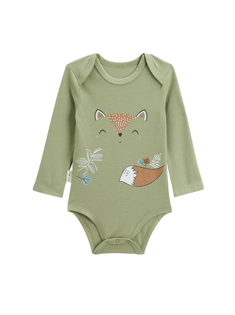 Lot de 2 bodies bébé manches longues Montreal Kaki - Kiabi