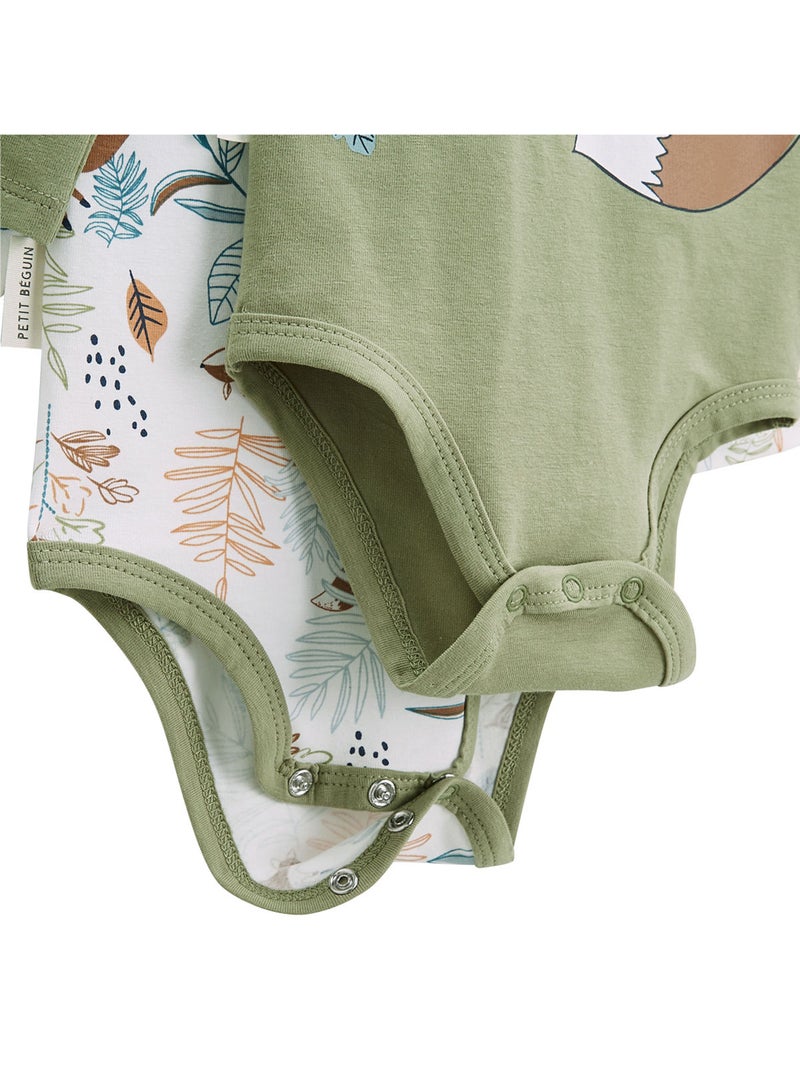 Lot de 2 bodies bébé manches longues Montreal Kaki - Kiabi