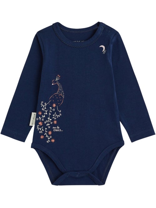 Lot de 2 bodies bébé manches longues ollie - Kiabi
