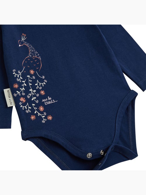 Lot de 2 bodies bébé manches longues ollie - Kiabi