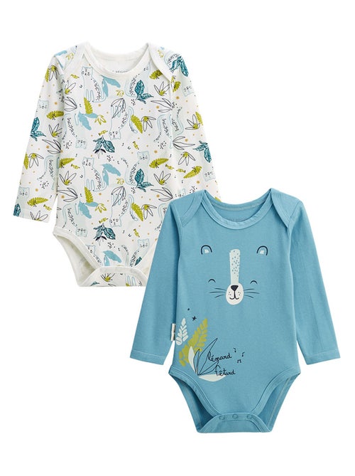 Lot de 2 bodies bébé manches longues Oscar - Kiabi
