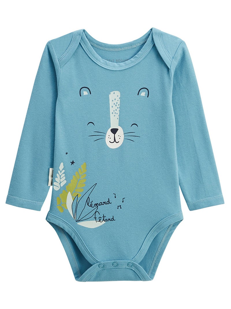 Lot de 2 bodies bébé manches longues Oscar Bleu - Kiabi