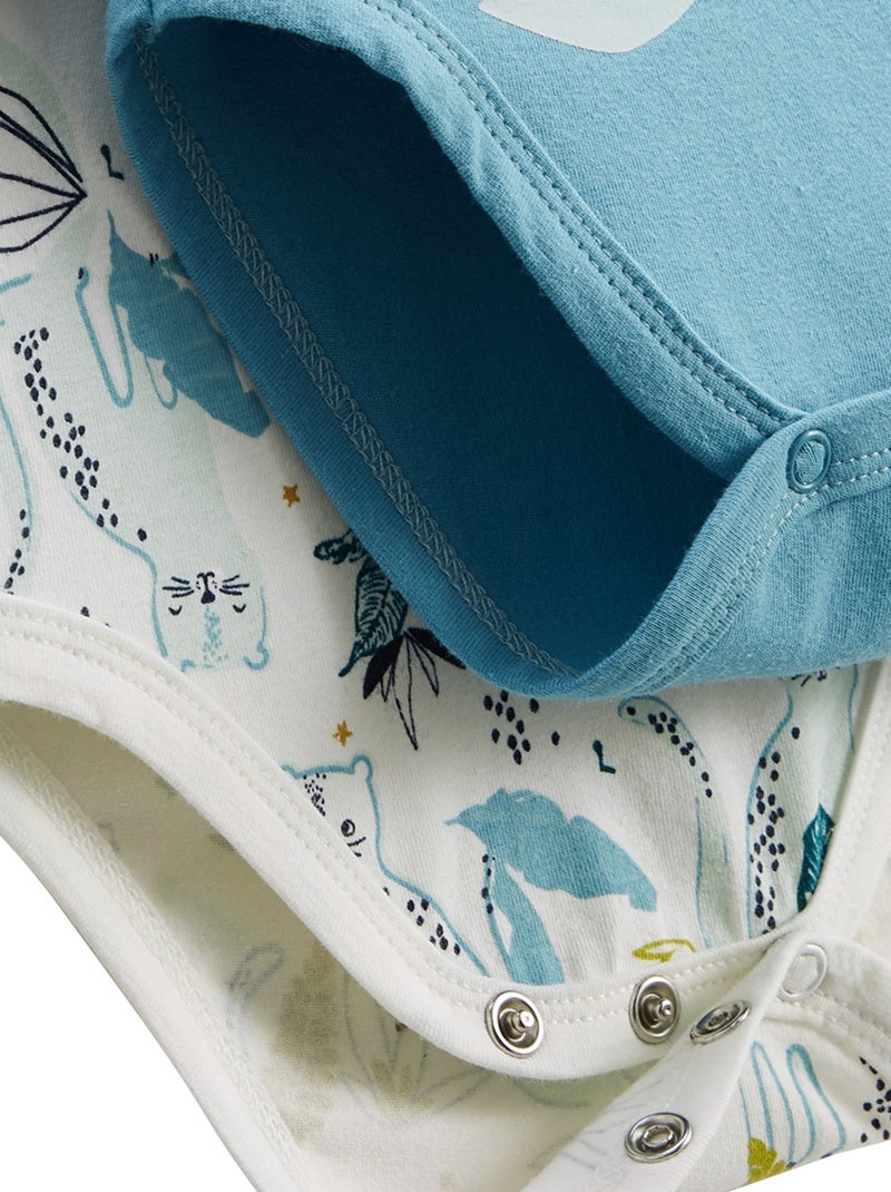 Lot de 2 bodies bébé manches longues Oscar Bleu - Kiabi