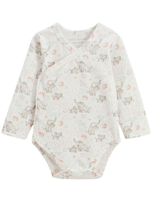 Lot de 2 bodies bébé manches longues ouverture croisée Badian - Kiabi