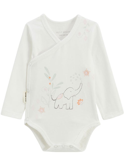 Lot de 2 bodies bébé manches longues ouverture croisée Badian - Kiabi