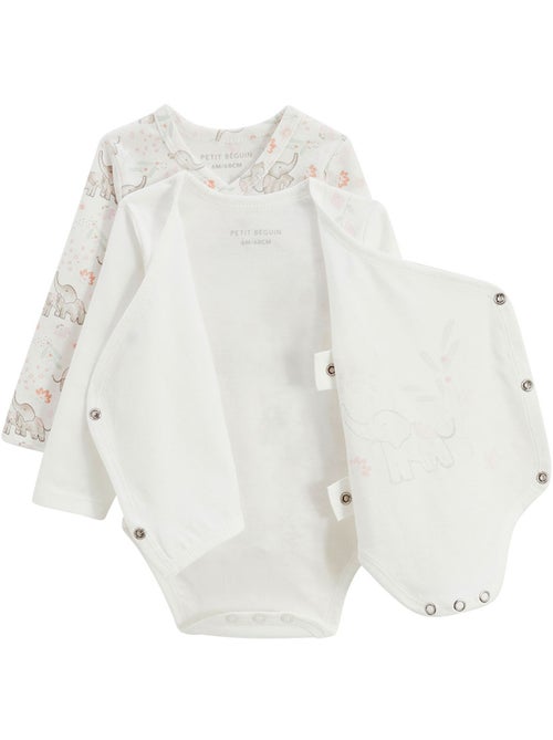 Lot de 2 bodies bébé manches longues ouverture croisée Badian - Kiabi