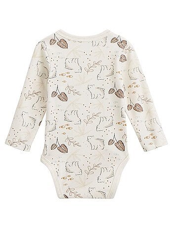 Lot de 2 bodies bébé manches longues ouverture croisée Câlins