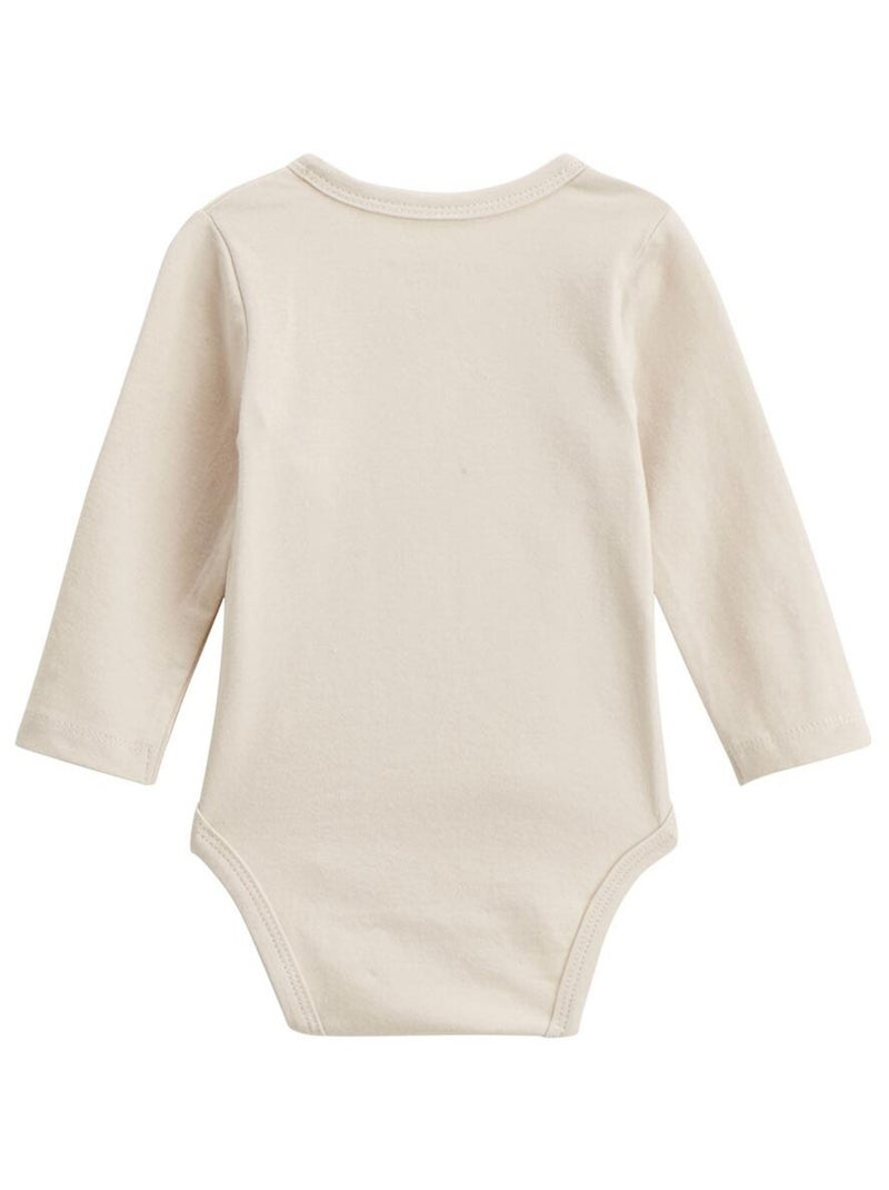 Lot de 2 bodies bébé manches longues ouverture croisée Câlins Ecru - Kiabi