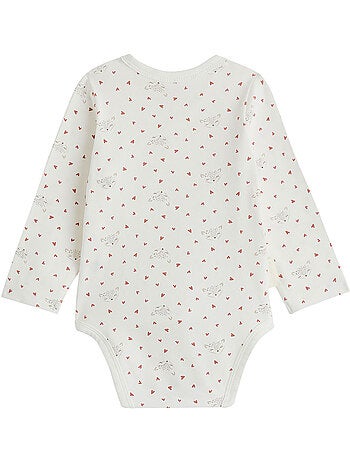 Lot de 2 bodies bébé manches longues ouverture croisée doucette