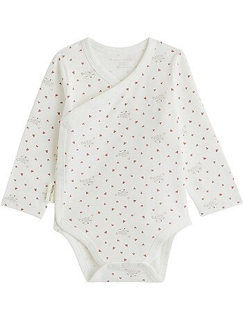 Lot de 2 bodies bébé manches longues ouverture croisée doucette