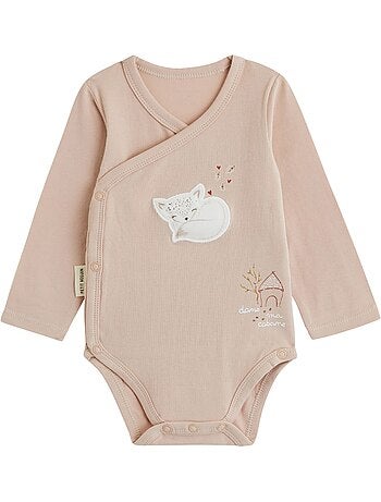 Lot de 2 bodies bébé manches longues ouverture croisée doucette