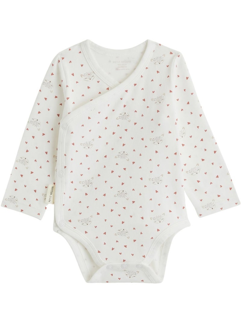Lot de 2 bodies bébé manches longues ouverture croisée Doucette Rose - Kiabi