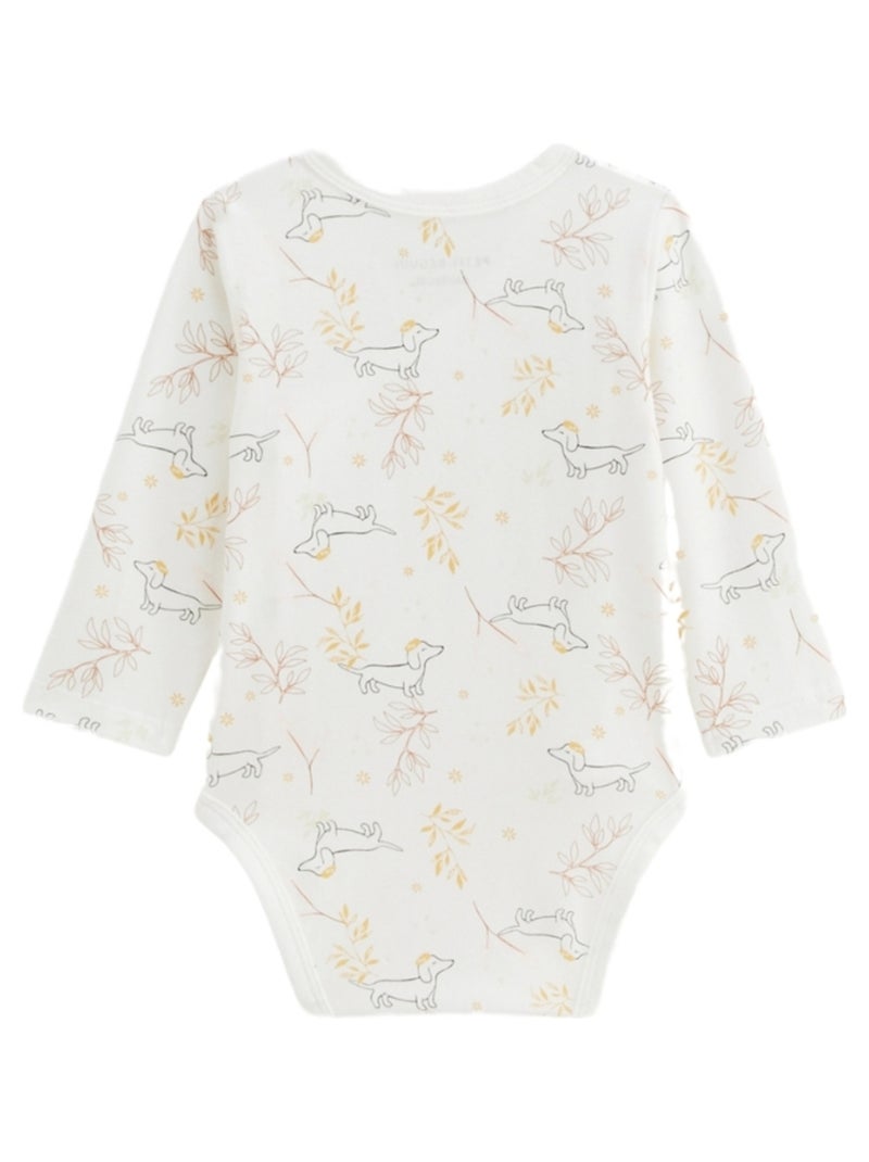 Lot de 2 bodies bébé manches longues ouverture croisée Emilie Ecru - Kiabi
