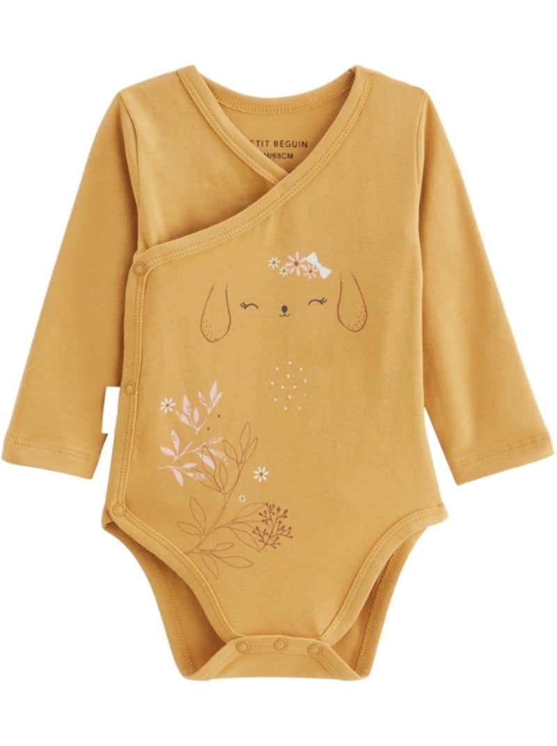 Lot de 2 bodies bébé manches longues ouverture croisée Emilie Ecru - Kiabi
