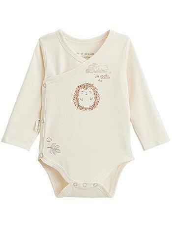 Lot de 2 bodies bébé manches longues ouverture croisée Envolée de bisous