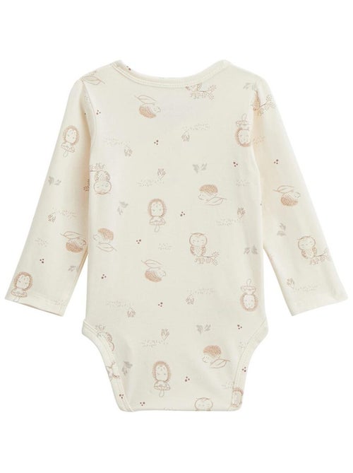 Lot de 2 bodies bébé manches longues ouverture croisée Envolée de bisous - Kiabi