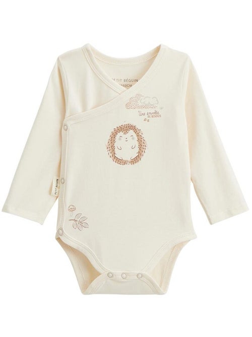 Lot de 2 bodies bébé manches longues ouverture croisée Envolée de bisous - Kiabi
