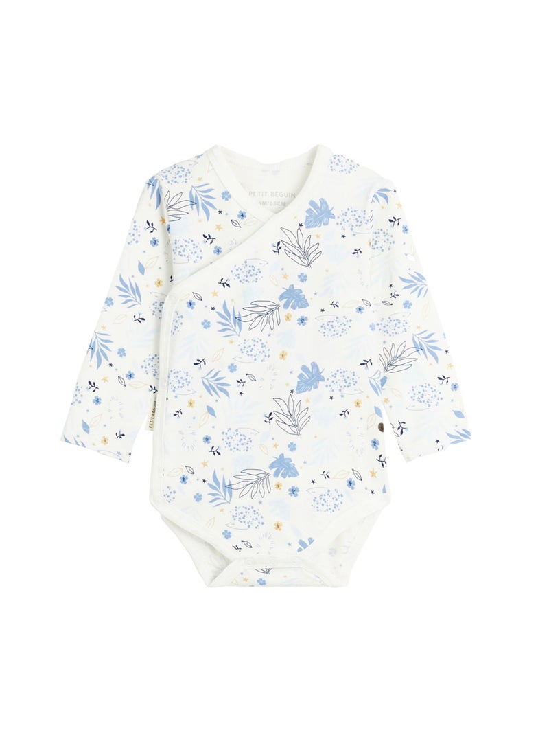 Lot de 2 bodies bébé manches longues ouverture croisée Luna Ecru - Kiabi