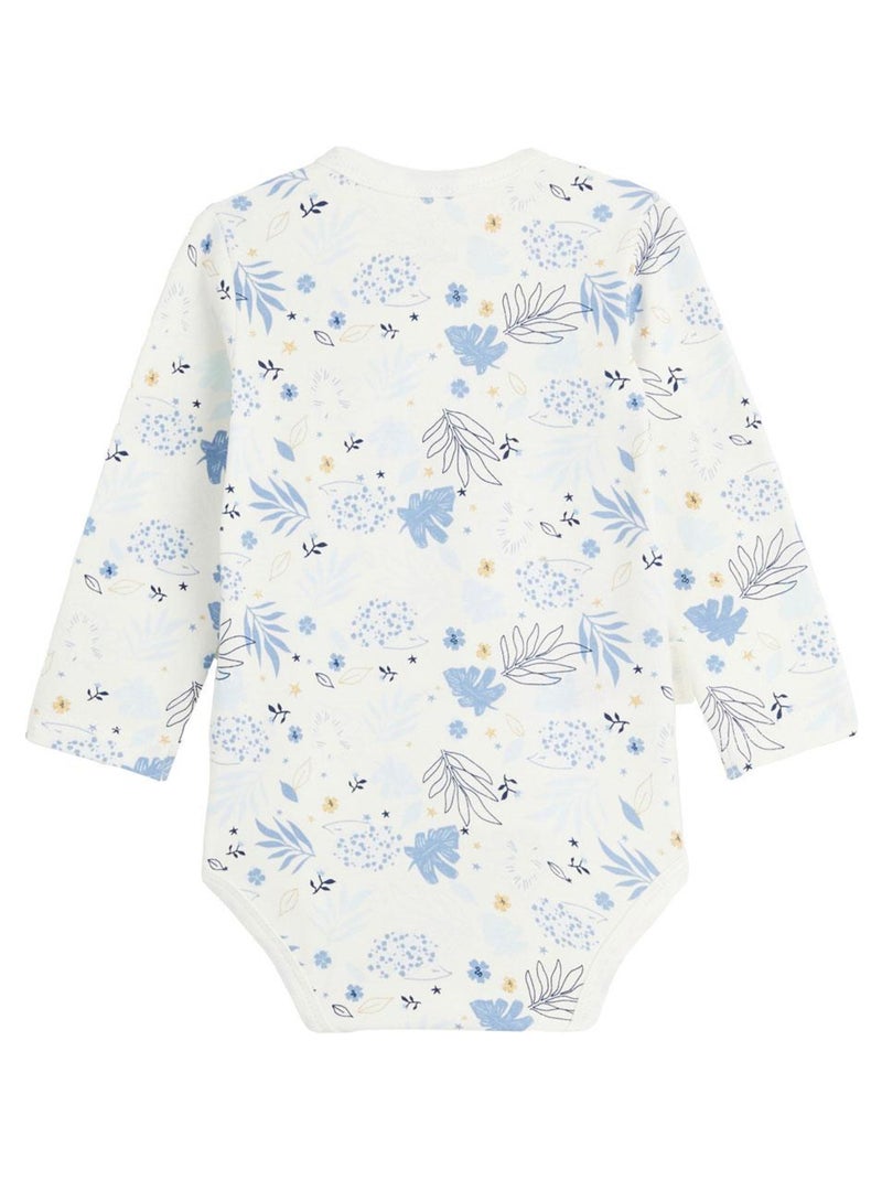 Lot de 2 bodies bébé manches longues ouverture croisée Luna Ecru - Kiabi