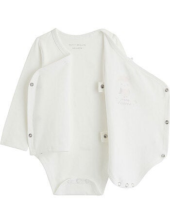 Lot de 2 bodies bébé manches longues ouverture croisée miette