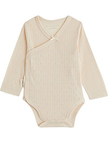 Lot de 2 bodies bébé manches longues ouverture croisée miette