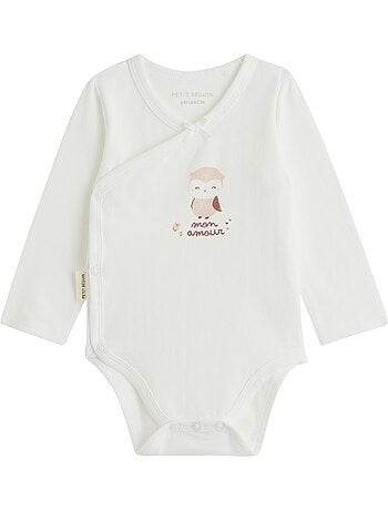 Lot de 2 bodies bébé manches longues ouverture croisée miette