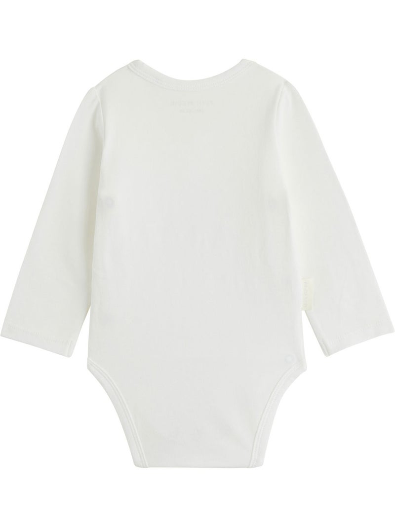 Lot de 2 bodies bébé manches longues ouverture croisée miette Ecru - Kiabi
