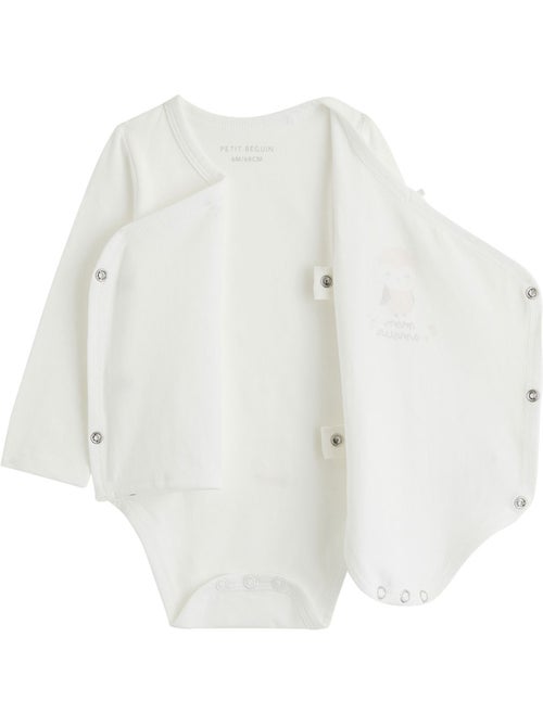 Lot de 2 bodies bébé manches longues ouverture croisée miette - Kiabi Lot de 2 bodies bébé manches longues ouverture croisée miette - Kiabi