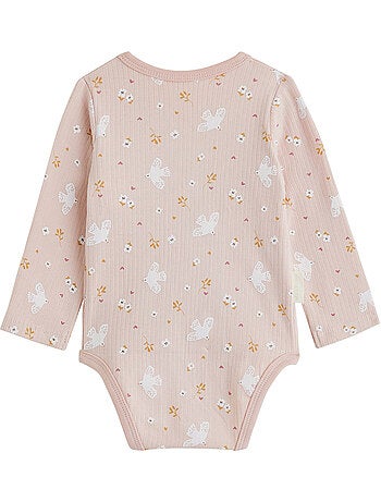 Lot de 2 bodies bébé manches longues ouverture croisée miette