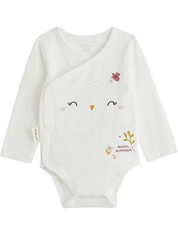 Lot de 2 bodies bébé manches longues ouverture croisée miette