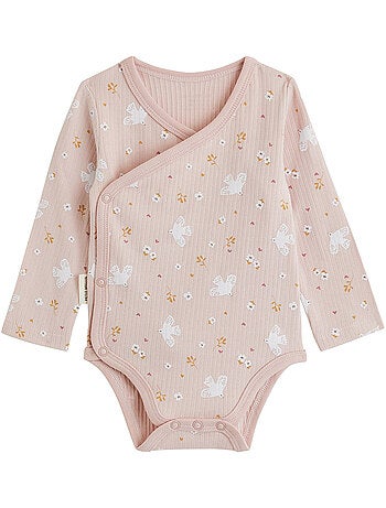 Lot de 2 bodies bébé manches longues ouverture croisée miette
