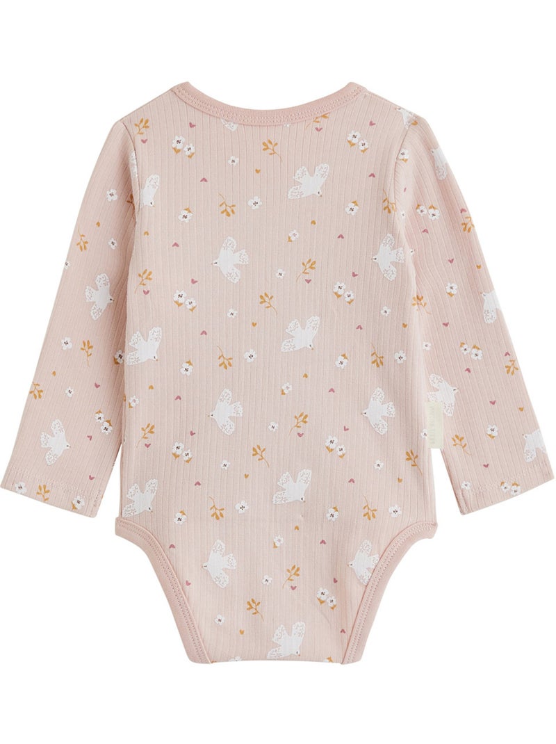 Lot de 2 bodies bébé manches longues ouverture croisée miette Rose - Kiabi