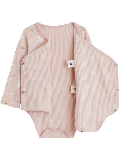 Lot de 2 bodies bébé manches longues ouverture croisée miette - Kiabi Lot de 2 bodies bébé manches longues ouverture croisée miette - Kiabi