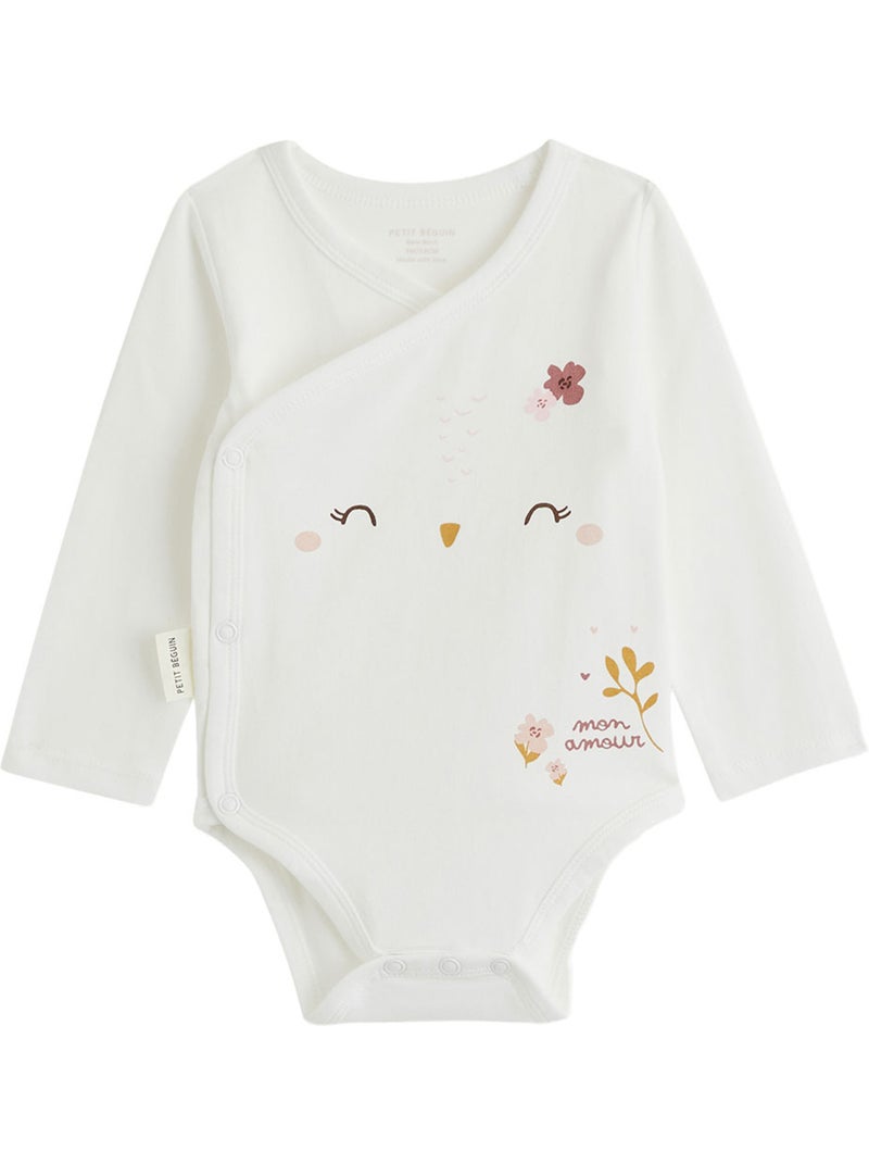 Lot de 2 bodies bébé manches longues ouverture croisée miette Rose - Kiabi
