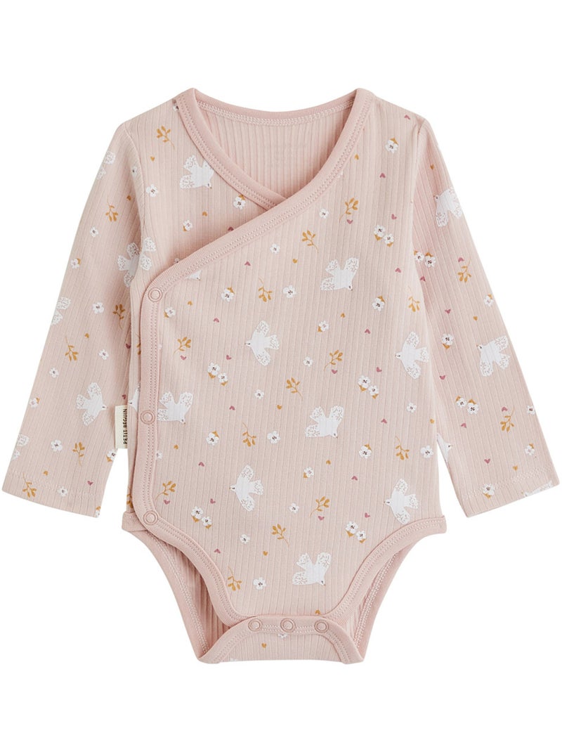 Lot de 2 bodies bébé manches longues ouverture croisée miette Rose - Kiabi