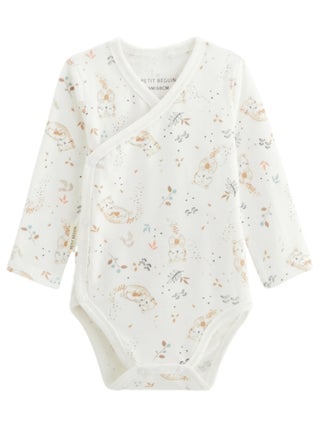 Petit Béguin - Lot De 2 Bodies Bébé Manches Longues - Ouverture Croisée - Coton Bio Doux - 0-3 Mois